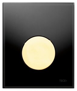 Кнопка смыва Tece Loop Urinal черное стекло, кнопка золото 9242658