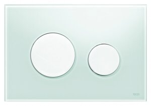 Кнопка смыва Tece Loop зеленое стекло, кнопка белая 9240651