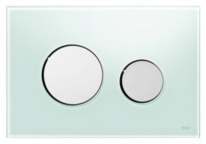 Кнопка смыва Tece Loop зеленое стекло, кнопка хром 9240653