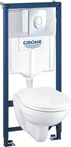 Комплект Grohe Solido 39400000 подвесной унитаз + инсталляция + кнопка