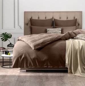 Комплект постельного белья Sleepix Миоко коричневый Евро