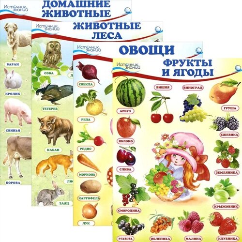 Комплект познавательных мини-плакатов: Окружающий мир. Животные и растения