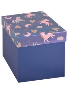 Коробка подарочная Единорог 14,5*14,5*14,5 см, голография, картон