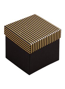 Коробка подарочная Золотые полосы 12*12*12см, картон