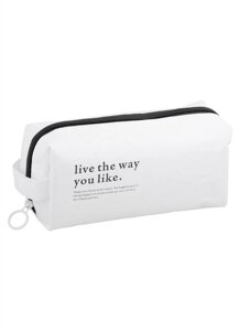 Косметичка с ручкой Live Your Life The Way You Like (белая) (Tyvek) (21х9х7)