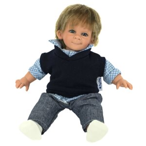 Lamagik S. L. Кукла Джестито мальчик в клетчатой рубашке джинсах и шапочке 28 см