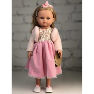 Lamagik S. L. Кукла Нэни блондинка в розовом платье и меховой кофточке 42 см