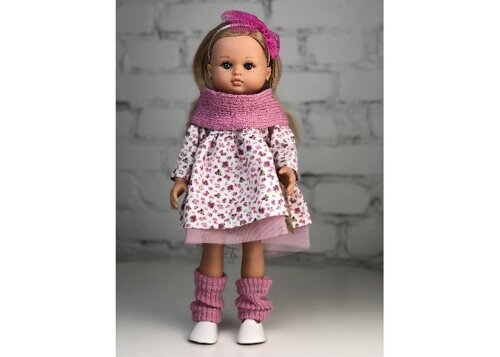 Lamagik S. L. Кукла Нэни в платье с розовом шарфом 42 см