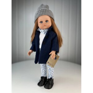 Lamagik S. L. Кукла Нэни в синем пальто и серой шапке 42 см