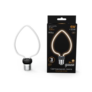 Лампа Gauss Filament Artline Heart 4W 330lm 2700К Е27 milky LED 1/10/100