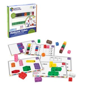 Learning Resources Игровой набор Соединяющиеся кубики Академия математики (115 элементов с карточками)