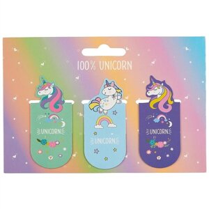 Магнитные закладки «100% Unicorn», 3 штуки