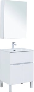 Мебель для ванной Aquanet Алвита new 60 напольная, белая матовая, с дверками и ящиком