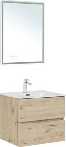 Мебель для ванной Aquanet Алвита new 60 подвесная, дуб веллингтон белый, с ящиками