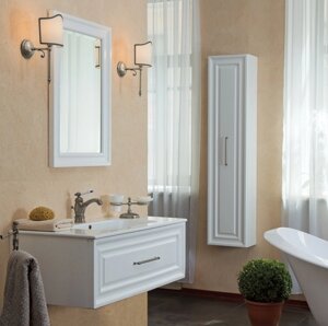 Мебель для ванной La Beaute Classic Cornelia 100 белый матовый, фурнитура серебро