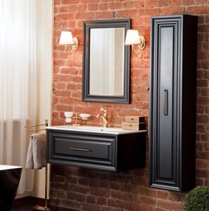 Мебель для ванной La Beaute Classic Cornelia 100 черный матовый, фурнитура бронза