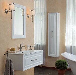 Мебель для ванной La Beaute Classic Cornelia 85 белый матовый, фурнитура серебро