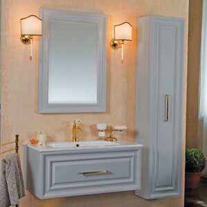 Мебель для ванной La Beaute Classic Cornelia 85 серый шелк матовый, фурнитура золото