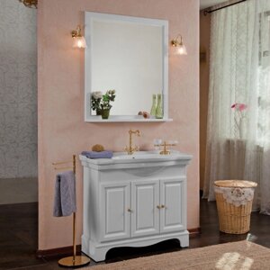 Мебель для ванной La Beaute Classic Michel 100 белый матовый, фурнитура золото
