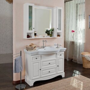 Мебель для ванной La Beaute Classic Michel 120 белый матовый, фурнитура серебро