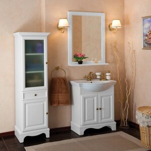 Мебель для ванной La Beaute Classic Michel 70 белый матовый, фурнитура бронза