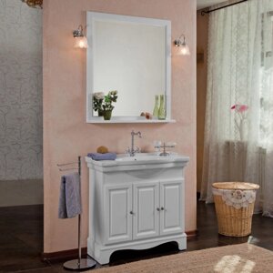 Мебель для ванной La Beaute Classic Michel 90 белый матовый, фурнитура серебро