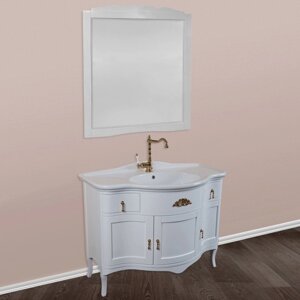 Мебель для ванной La Beaute Classic Nora белый глянец, фурнитура бронза
