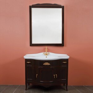 Мебель для ванной La Beaute Classic Nora темное дерево глянец, фурнитура золото