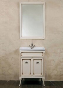 Мебель для ванной La Beaute Classic Vivien Porta 60 слоновая кость с патиной, фурнитура серебро