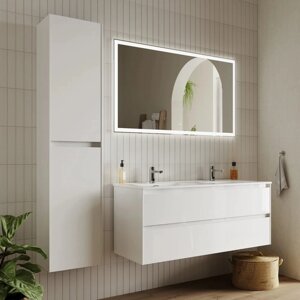 Мебель для ванной Sancos Cento 120 см двойная, белый глянец