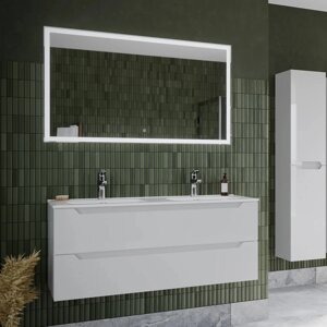 Мебель для ванной Sancos Norma 2.0 двойная 120 см, белый глянец