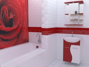 Мебель для ванной Stella Polar Колор-1 55 напольная, красная SP-00000194+Вн МуБ03 (414435)+SP-00000196