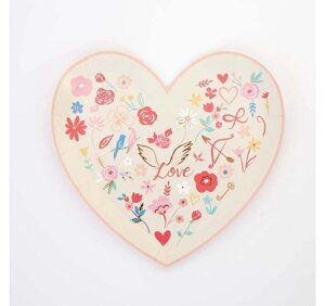 MeriMeri Тарелки Цветочное сердце 8 шт.