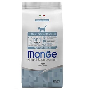 Monge Kitten Monoprotein / Сухой корм Монж Монопротеиновый для Котят Форель
