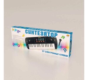 Музыкальный инструмент ABtoys Синтезатор с микрофоном и адаптером (37 клавиш)