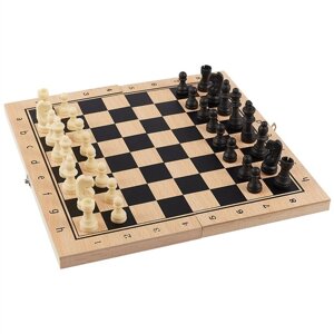 Набор 3 в 1: шахматы, шашки, нарды, с пластиковыми фигурами, 29 х 29 см