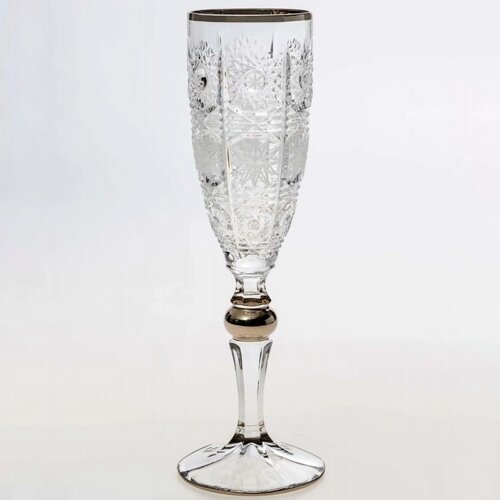 Набор бокалов для шампанского Bohemia Jihlava 500pk отводка платина, платиновый шар 180 мл 6 шт