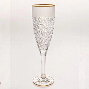Набор бокалов для шампанского Bohemia Jihlava Nicolette золото, матовое напыление 180 мл 6 шт
