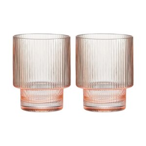 Набор стаканов Pozzi Milano 1876 Modern classic для воды розовый 0.32 л 2 предмета
