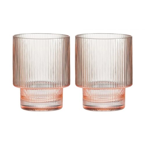 Набор стаканов Pozzi Milano 1876 Modern classic для воды розовый 0.32 л 2 предмета