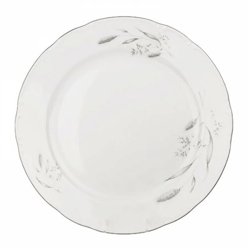 Набор тарелок мелких Thun 1794 Constance Серебряные колосья, отводка платина 21 см 6 шт
