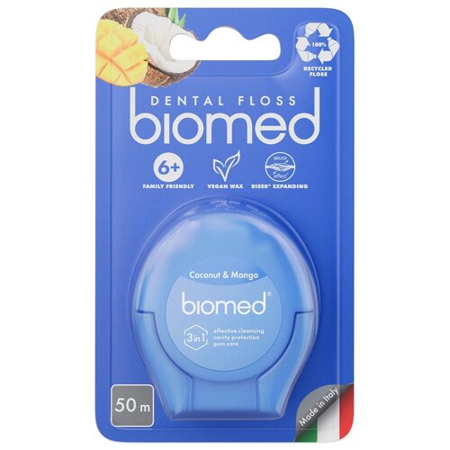 Нить зубная BioMio Biomed кокос и манго 50 м