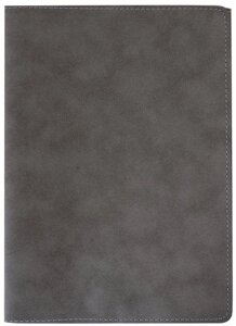 Обложка для книги с закладкой (темно-серая) (эко кожа, нубук) (16х22)
