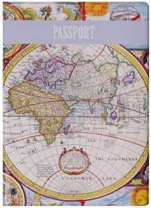 Обложка для паспорта Старинная карта мира