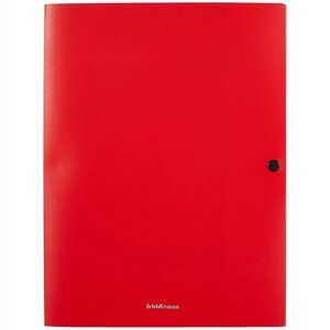 Папка-конверт А4 на кнопке Matt Classic 8мм, пластик, 3 клапана, красный, Erich Krause