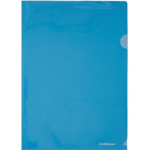 Папка-уголок А4 Glossy Classic пластик, синий, Erich Krause