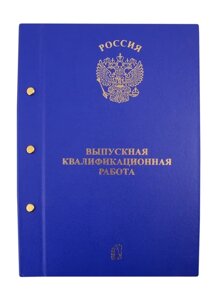 Папка Выпускная квалификационная работа синяя, с 3-мя отверстиями