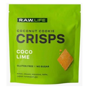 Печенье R. A. W. LIFE Crisps кокос-лайм, 35 г