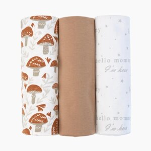 Пеленка Mjolk Mushrooms/Camel/Hello Mommy 120х85 3 шт.