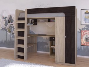 Подростковая кровать РВ-Мебель чердак Астра 10 (сонома)